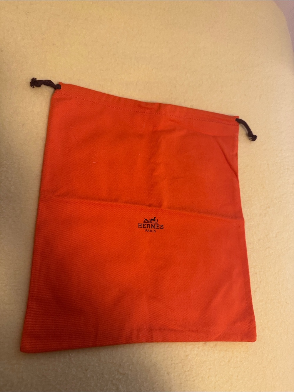 Hermes Orange Drawstring Dust Bag